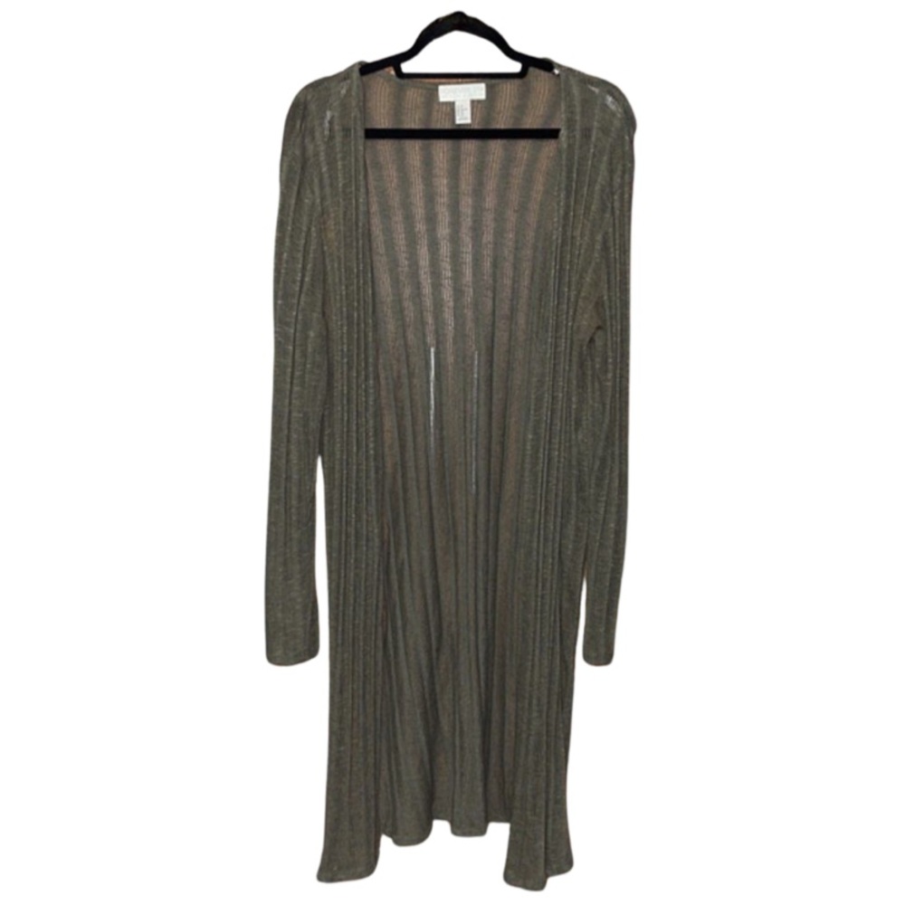F21 Olive Green Cardigan W/ Slide Slits - Size 1X